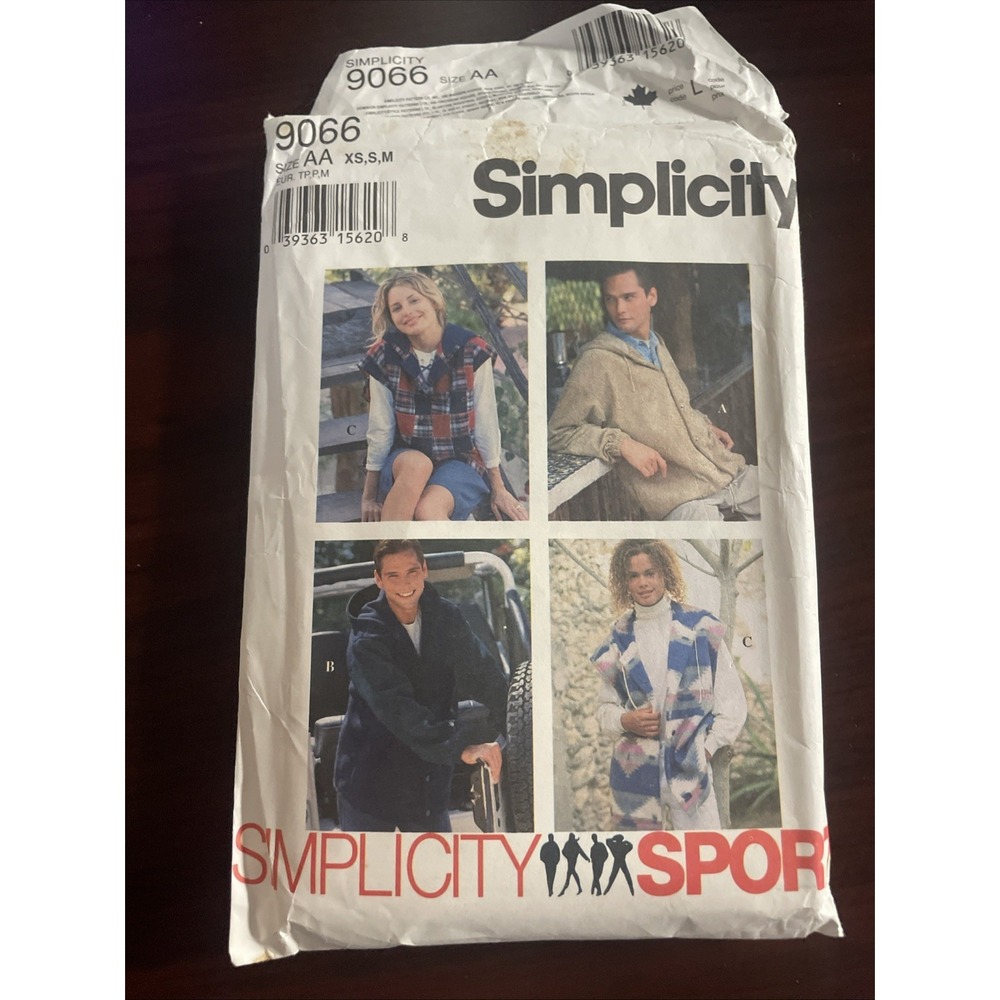 Simplicity 9066 Vintage Sewing Patterns Womens and Men's and Teens Jackets/Vest
